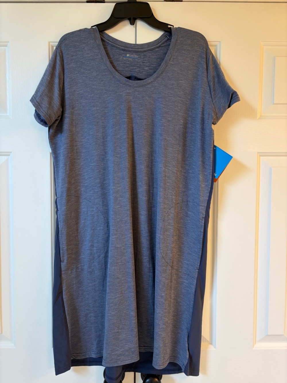 Columbia Slate Heather and Navy Short-Sleeve Midi Dress